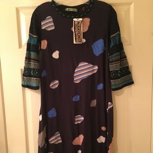 M. & KYOKO Japan cotton knit "Clouds" dress S-M